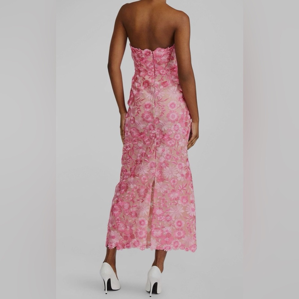 Zac Posen Pink Floral Midi Dress - Picture 3 of 9